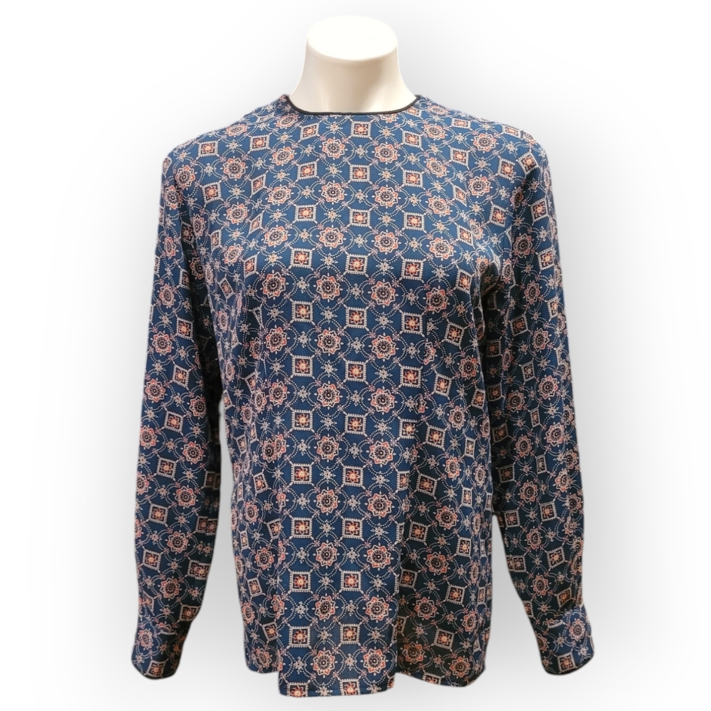 Talbots Womens Size 4 Blue Long Sleeve Blouse